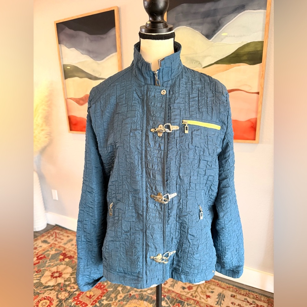 Jamie Sadock Teal Textured Utility Jacket